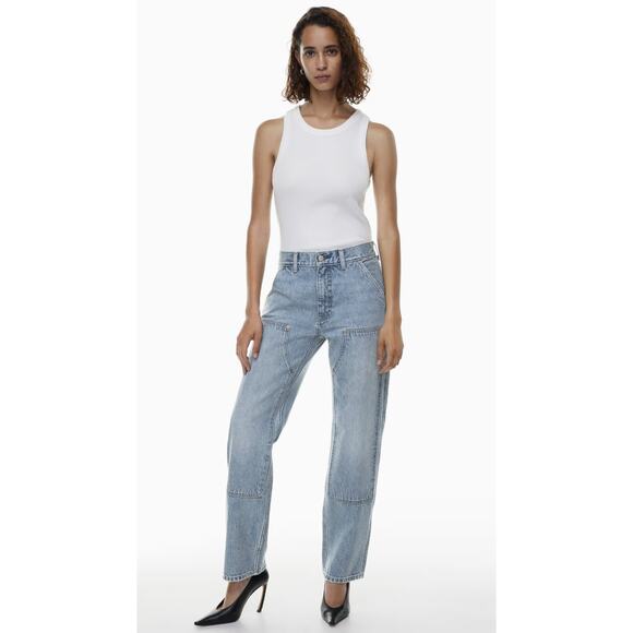 Aritzia Denim Forum The Lou Low Rise Carpenter Loose Fit  Utility Cargo Jeans - Picture 1 of 12